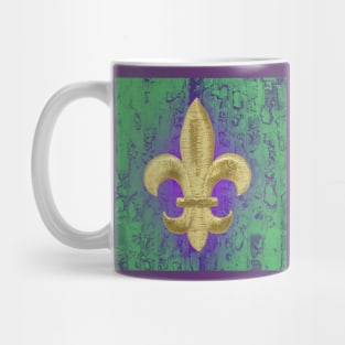 Mardi Gras Fleur de Lis Purple Green and Gold, Mug